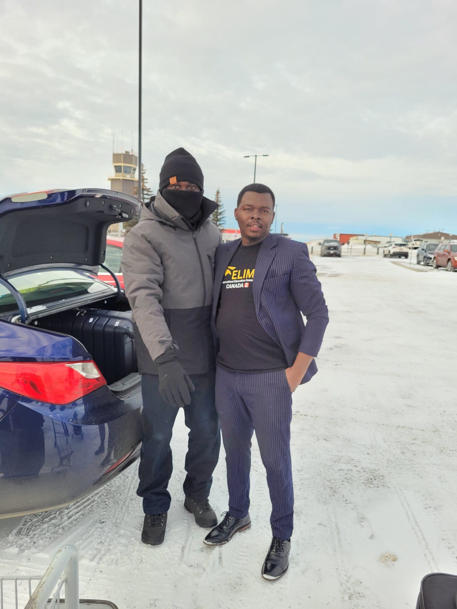 Elimu team member arriving in Canada